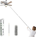Microfiber Duster – 100-Inch Extendable Handle | Bendable Head for Ceiling Fans & High Places