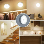 Motion Sensor LED Night Light (Pack of 2) | USB Rechargeable Wireless Light for Wardrobe, Stairs & Bedroom