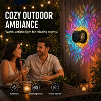 Solar Mandala Fence Light | Decorative Outdoor Wall & Garden Light with Warm Glow Pattern