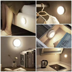 Motion Sensor LED Night Light (Pack of 2) | USB Rechargeable Wireless Light for Wardrobe, Stairs & Bedroom
