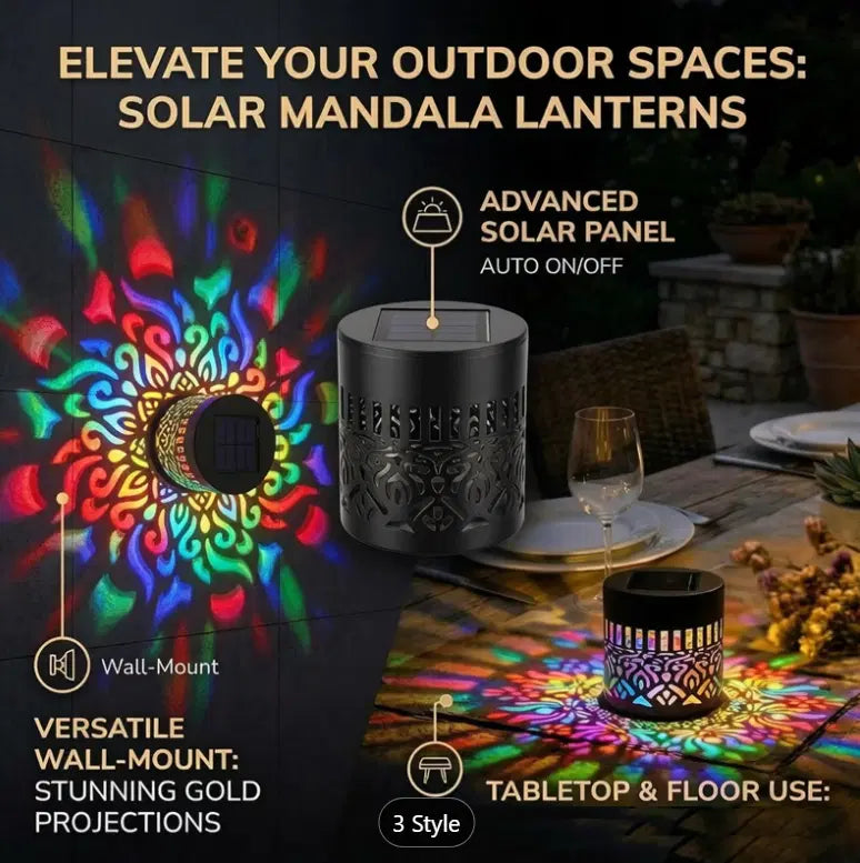Solar Mandala Fence Light | Decorative Outdoor Wall & Garden Light with Warm Glow Pattern