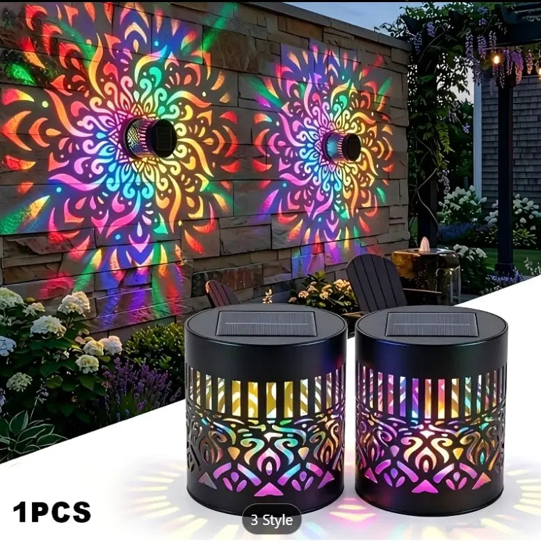 Solar Mandala Fence Light | Decorative Outdoor Wall & Garden Light with Warm Glow Pattern